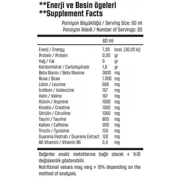 PT GO NUTRITION PRE-WOKOUT 20X60 ML