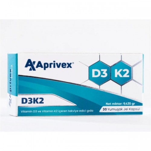 Aprivex D3 - K2 30 Yumuşak Kapsül