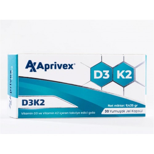 Aprivex D3 - K2 30 Yumuşak Kapsül