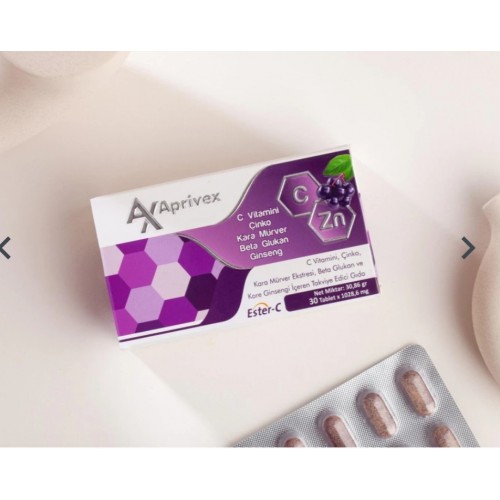 Aprivex Sambucus Nigra (Kara Mürver) Beta Glukan - Ester C – Ginseng 30 tablet