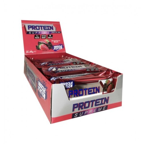Muscle Station Supreme Protein Bar Çilek 40 Gr 24 Adet