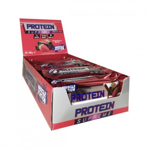 Muscle Station Supreme Protein Bar Çilek 40 Gr 24 Adet
