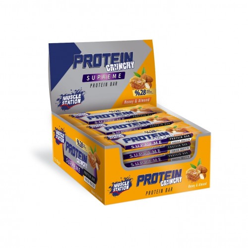 Muscle Station Protein Crunchy Supreme Protein Bar 12’li Kutu – %28 Protein