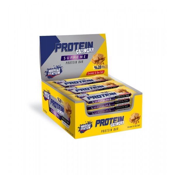Muscle Station Protein Crunchy Supreme Protein Bar 12’li Kutu – %28 Protein