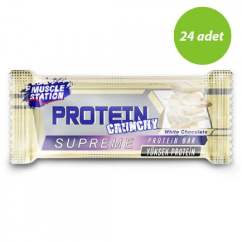 Muscle Station Supreme Crunchy Protein Bar 40 Gr Beyaz Çikolata