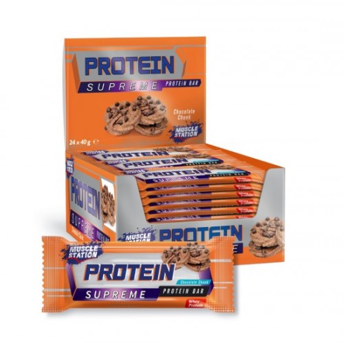 Muscle Station Supreme Protein Bar Chocolate Chunks 40 Gr 24 Adet