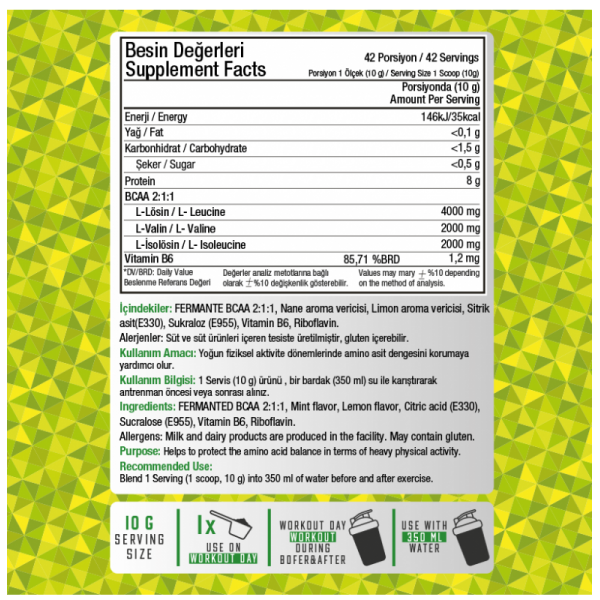 PRİME NUTRİTİON BCAA 2:1:1 420 GR